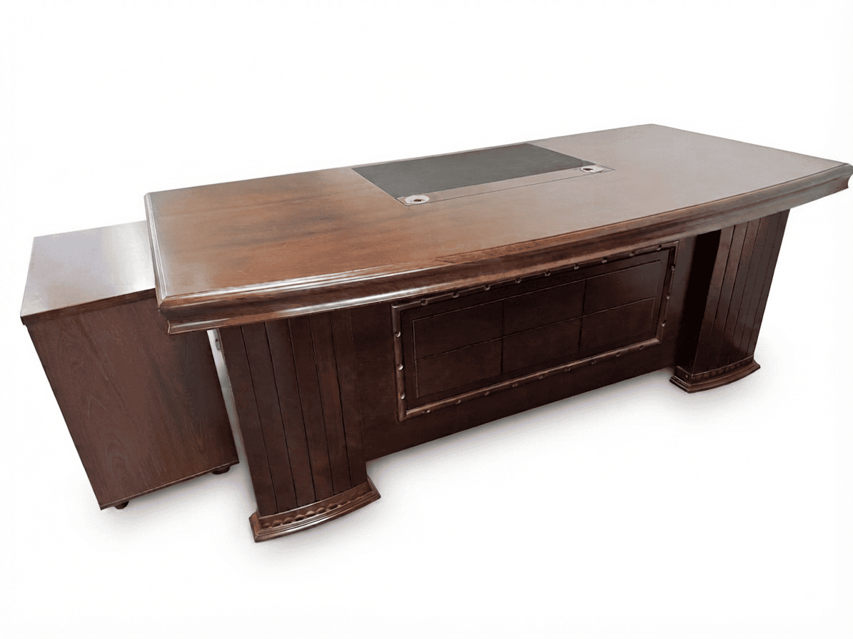 Executive Table-Walnut veneer. L-Shape 2m (DEE0120BR)
