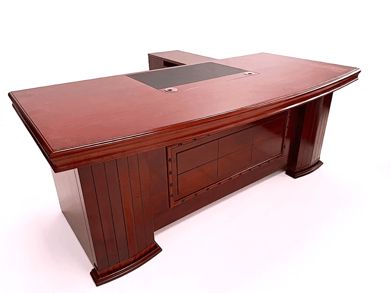 Executive Table-Mahogany veneer. L-Shape 2.4m (DEE0124)
