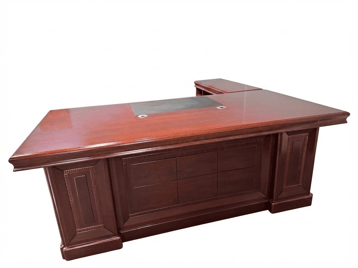 Executive Table-Mahogany veneer. L-Shape 2m (DEE0420)
