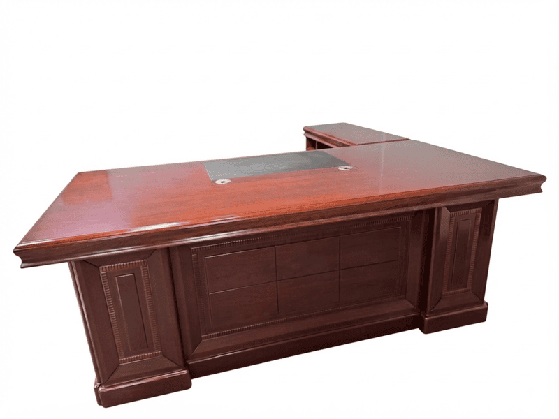 Executive Table-Mahogany veneer. L-Shape 2.2m (DEE0422)