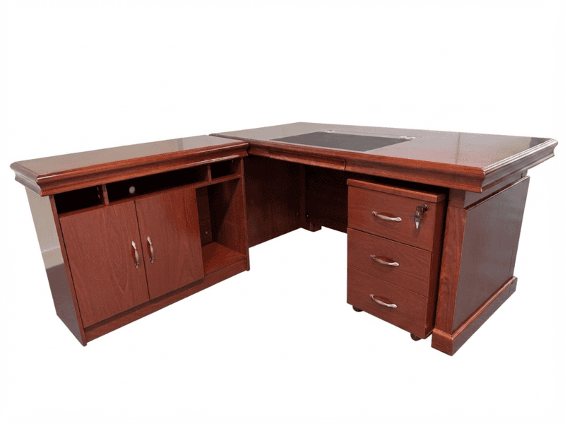Executive Table-Mahogany veneer. L-Shape 1.8m (DEE0518) - Image 2